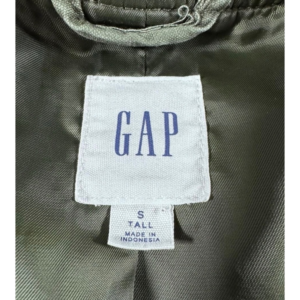 GAP Womens Olive Green Utility Parka Jacket Cinched Waist Tall Small S Tall - Picture 3 of 8